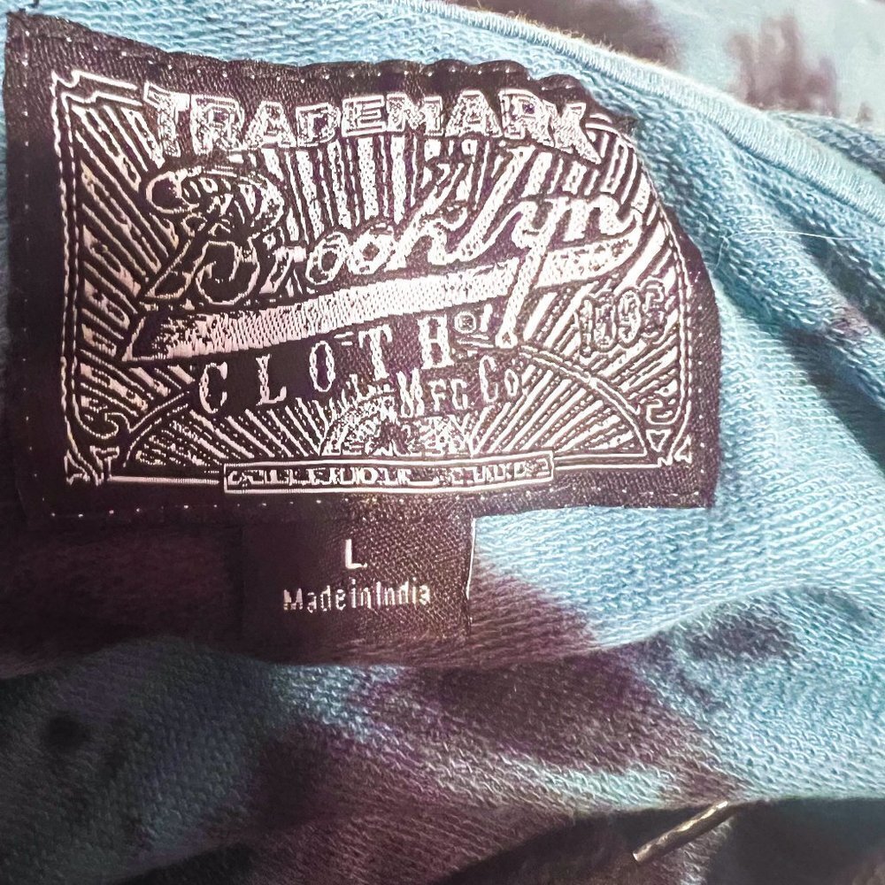 Brooklyn Cloth Mfg Co Teal Tie Dye Where Mind Meets Soul Embroidered Hoodie LRG - Picture 5 of 11